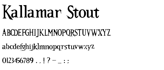 Kallamar Stout font
